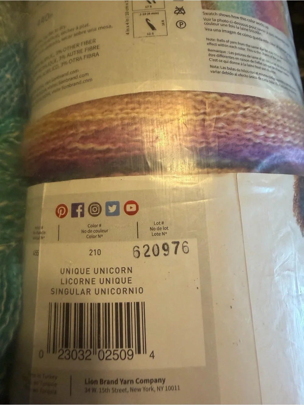 Lion Brand Shawl in a Cake Pastel Gradient Yarn - unicorn. Two cakes & one skein